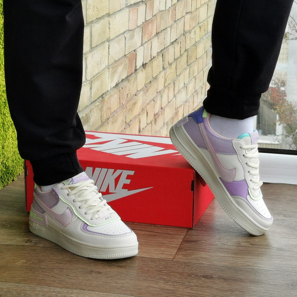 Кросівки Nike Force Білі Жіночі Квітн Шкіряні Форси Різнобарвні Найк (розміри: 36,37,38,39,40,41) - 25 Дніпро - фото 10