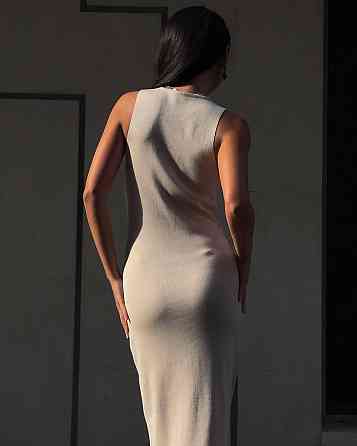 Женский базовый теплый костюм двойка: кардиган и платье ангора Бежевый, 46/48 Одесса