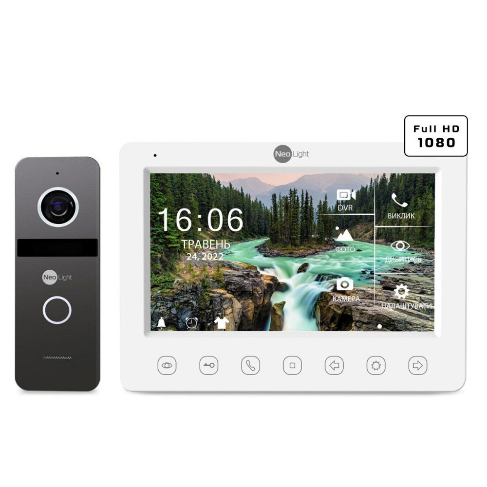 Комплект видеодомофона NeoLight KAPPA+ HD и панель вызова SOLO FHD Graphite Киев - изображение 1