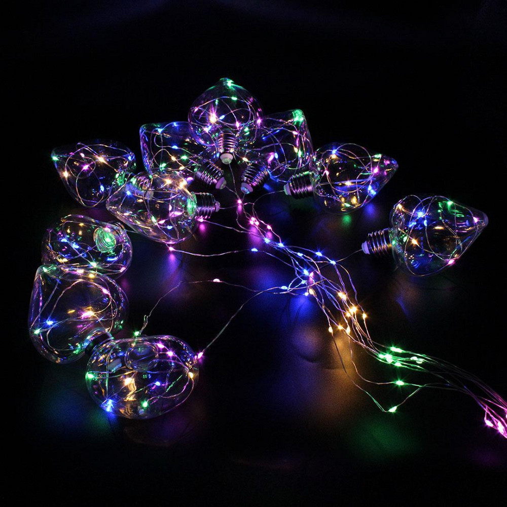 Гирлянда штора лампочки Сердце 3х1.5м 150 лед (10 нитей по 8 см) медный провод Мульти Винница - изображение 3