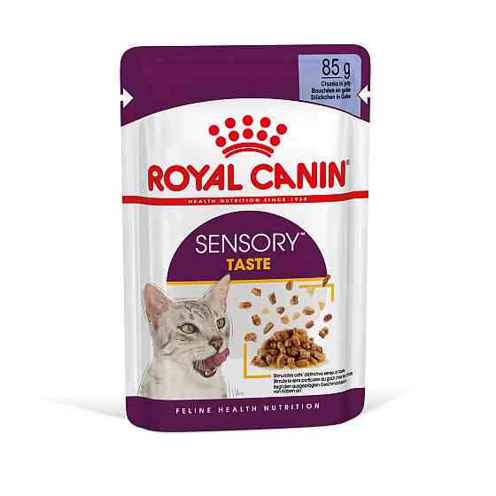 Вологий корм для дорослих котів ROYAL CANIN SENSORY TASTE JELLY 0.085 кг, шматочки у желе, cтимулює смак Київ