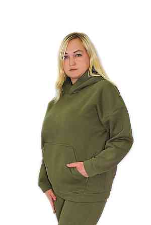 Женское худи на флисе батал Хаки 2XL/3XL Харьков