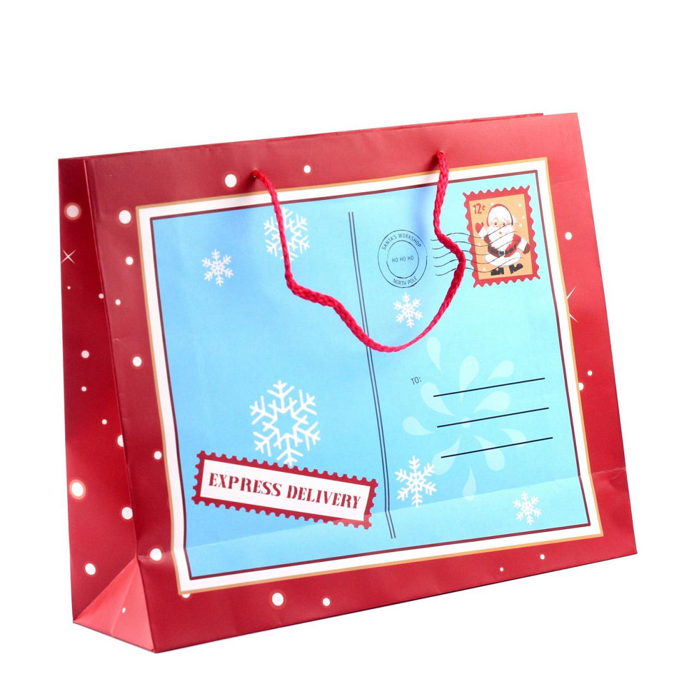 Пакет паперовий "Christmas" 32 х 26 см, червоно-блакитний Рівне - фото 1