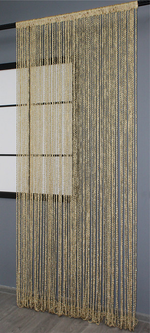 Шторы-нити спираль с люрексом Бежевый 300х300см 1 шт (61-058) Киев - изображение 4