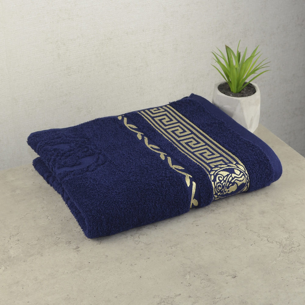 Комплект махрових рушників 3шт GM Textile 50х90см, 50х90см, 70х140см Caesar 450г / м2 (Темно-синій) Суми - фото 4