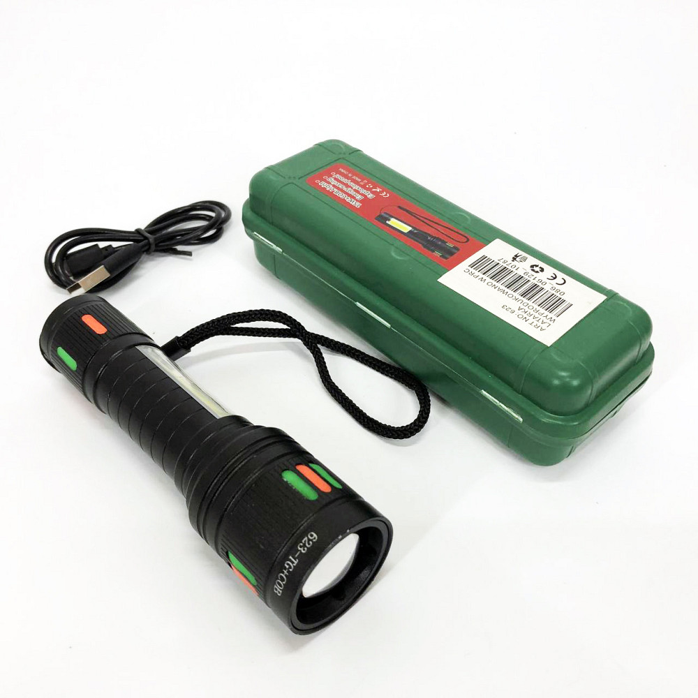 Светодиодный фонарик Аккумуляторный фонарь 623-TG+COB, Сильный фонарик, Тактический фонарь для армии UM-53 Львов - изображение 6
