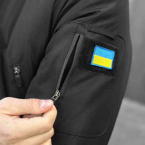 Черная мужская зимняя Куртка с капюшоном Pobedov Winter Jacket Motive ЗИМА В2 Киев