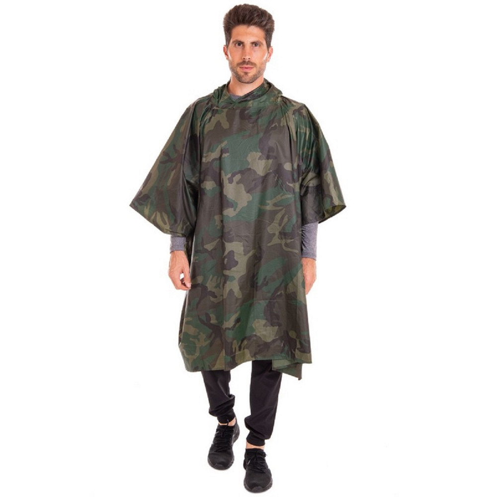 Плащ-дождевик палатка пончо ПВХ на кнопках размер L-XL камуфляж Киев - изображение 2