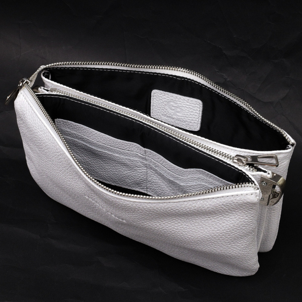 Стильный женский клатч из натуральной кожи GRANDE PELLE 11635 Белый Киев - изображение 5