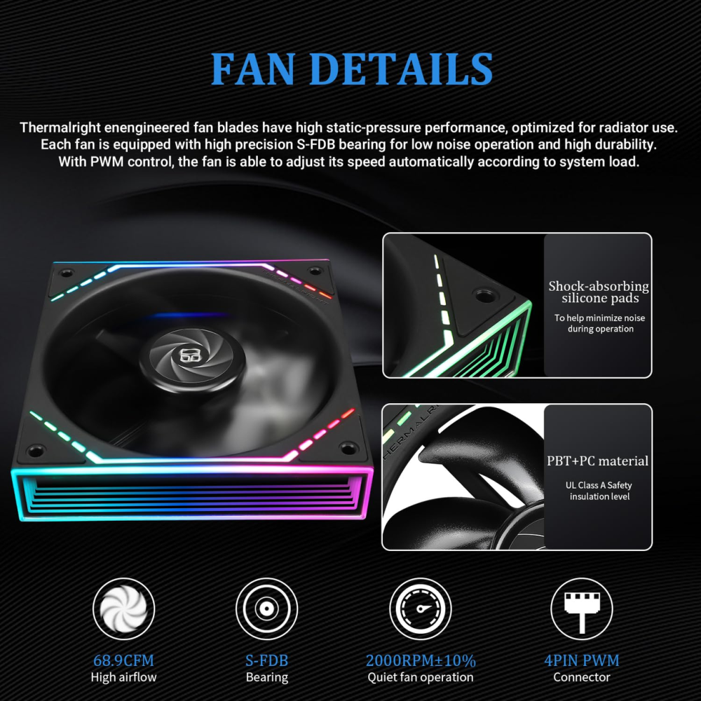 Система водяного охлаждения Thermalright Frozen Infinity 360 Black: ARGB, Infinity Mirror, 3x120мм PWM, Intel LGA1851/1700 и AMD A Киев - изображение 10