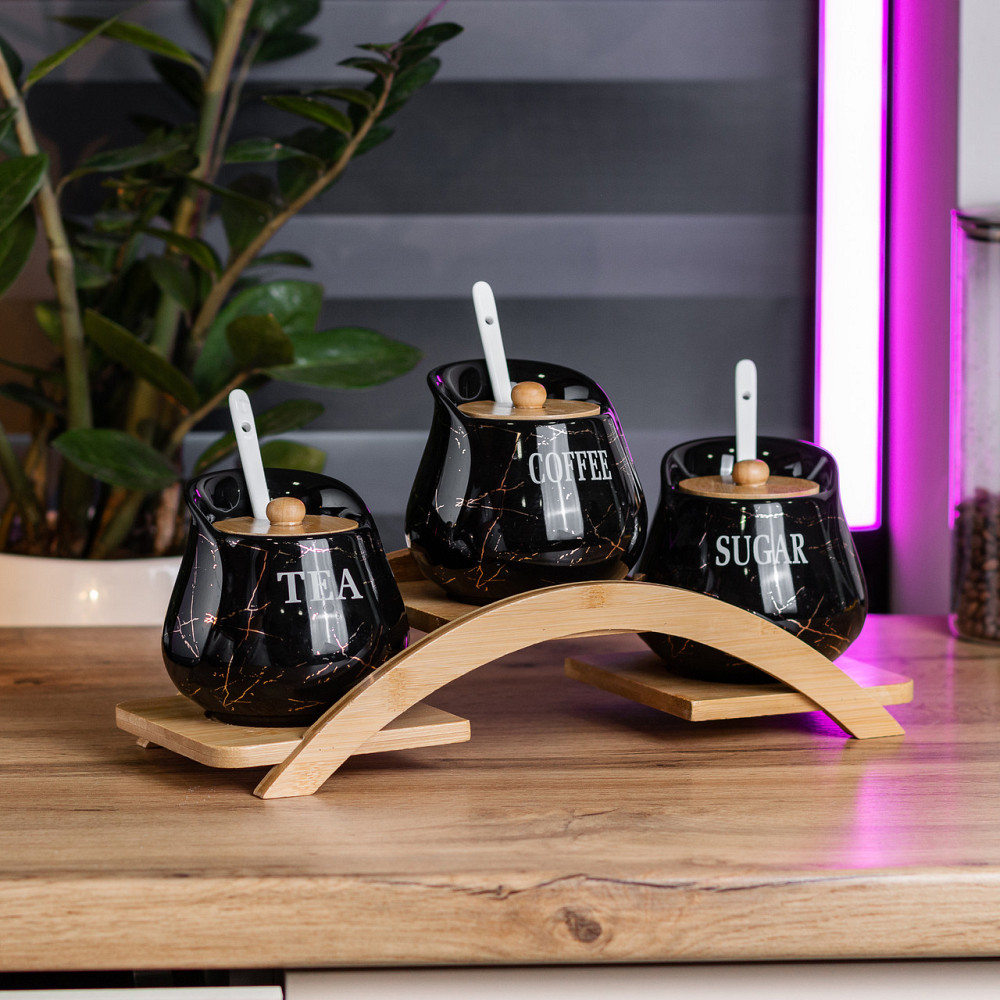 Yiwu Набір для сипучих продуктів порцелянаовий 3 шт по 500 мл Коломыя - изображение 3