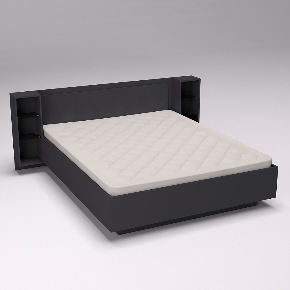 Кровать Кристалл №1 двуспальная, Антрацит, 2035х1976х850 Львов - изображение 2