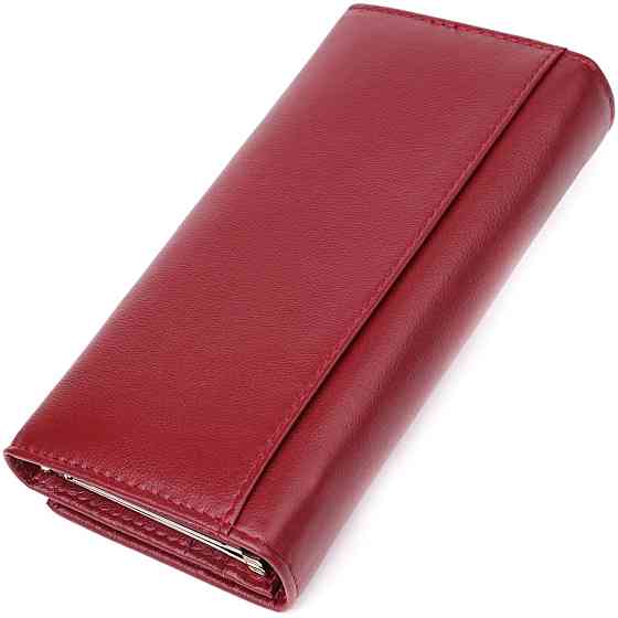 Жіночий шкіряний гаманець з монетницею бордовий (ST Leather) Київ