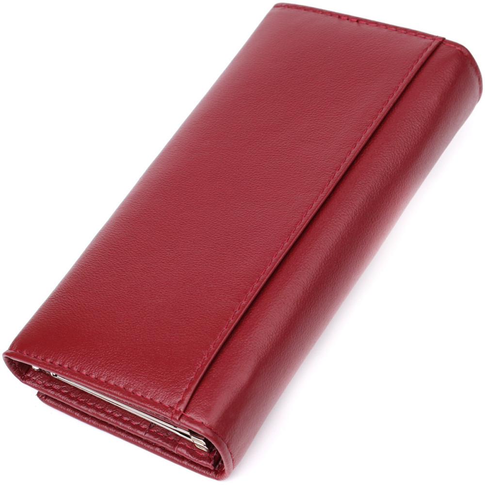 Жіночий шкіряний гаманець з монетницею бордовий (ST Leather) Київ - фото 6