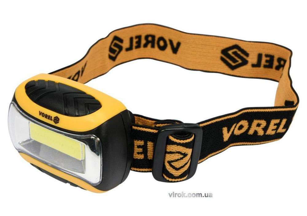 Ліхтар на чоло VOREL діодний: P=3Вт, 150Lm; живлення від 3х ААА батарейок 1,5 В; 55х47х29 мм [12/48] Одеса - фото 2