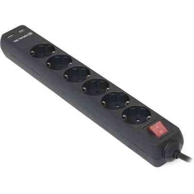 Сетевой фильтр питания REAL-EL REAL-EL RS-6 PROTECT USB, 5m, black (EL122300018) Винница