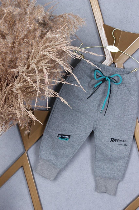 Детские теплые серые спортивные штаны на мальчика на флисе на 2,3,4 года Николаев - изображение 1