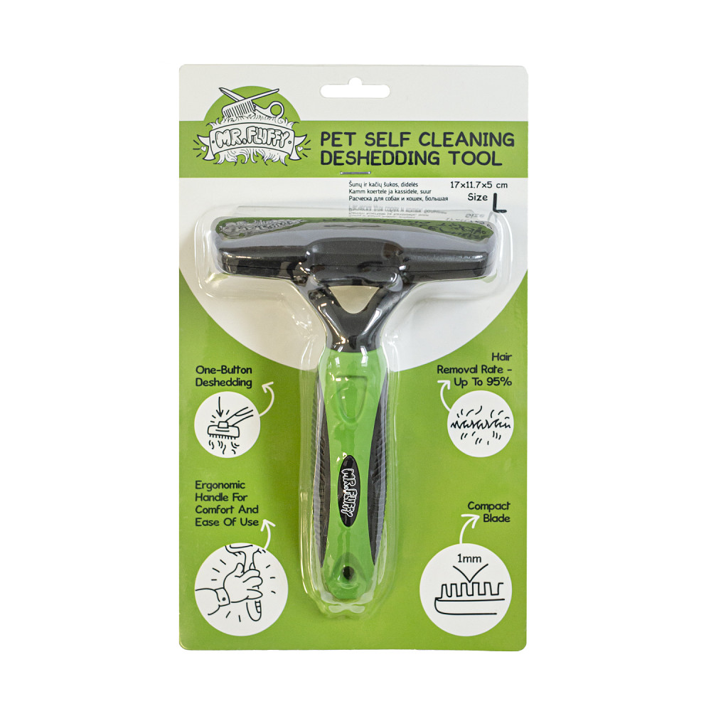 Гребінець-граблі для собак та котів Mr.Fluffy Pet self claening deshedding tool, large Київ - фото 1