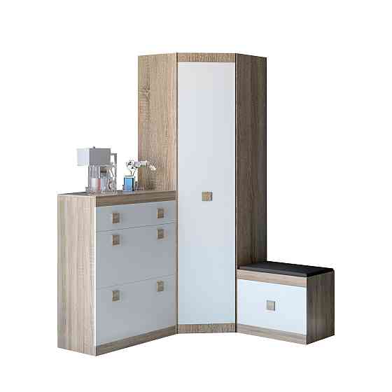 Прихожая Эверест Соната комплект 15 (модульная - 3 элемента) дуб сонома + белый (DTM-2528) Днепр