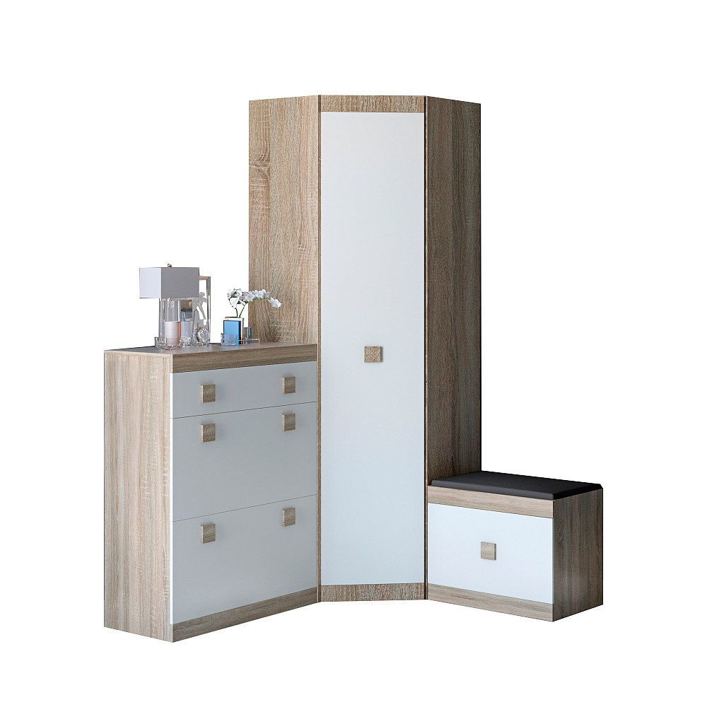 Прихожая Эверест Соната комплект 15 (модульная - 3 элемента) дуб сонома + белый (DTM-2528) Днепр - изображение 2