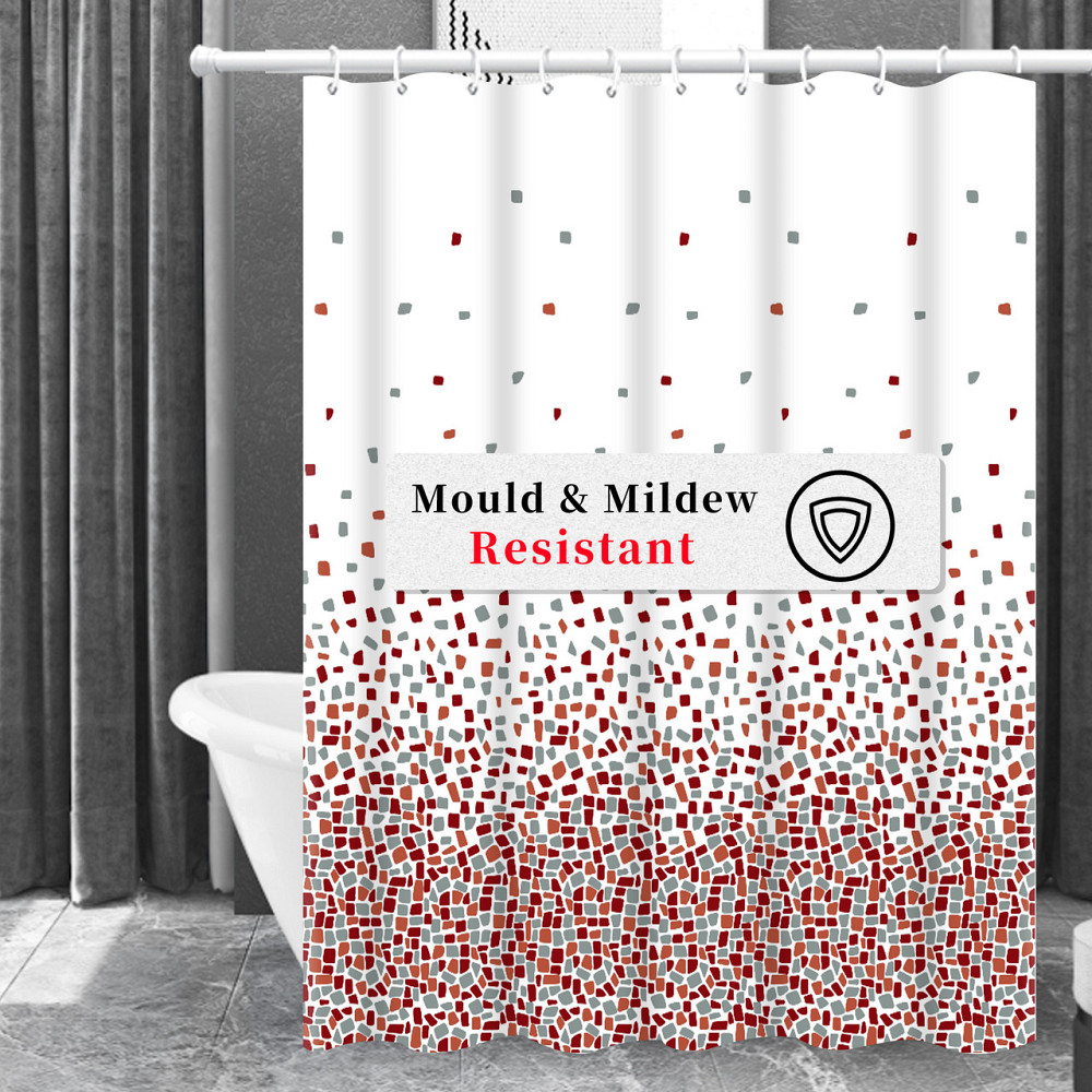 Шторка для ванни з поліестеру водонепроникна Bathlux 180x180 см з кільцями, фіранка для ванної кімнати Кам'янець-Подільський - фото 2