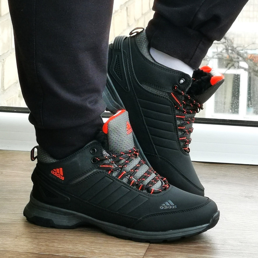 Зимові Кросівки Adidas GORE-TEX Чоловічі Чорні з МЕХОМ Черевики Адідас (розміри: 42,43) ВідеоОбзор Дніпро - фото 5