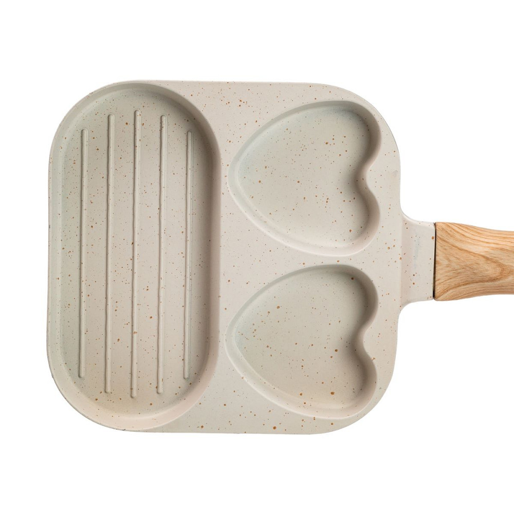 Сковорода квадратна порційна на 3 секції з антипригарним покриттям бежева HP39569W Коломия - фото 3