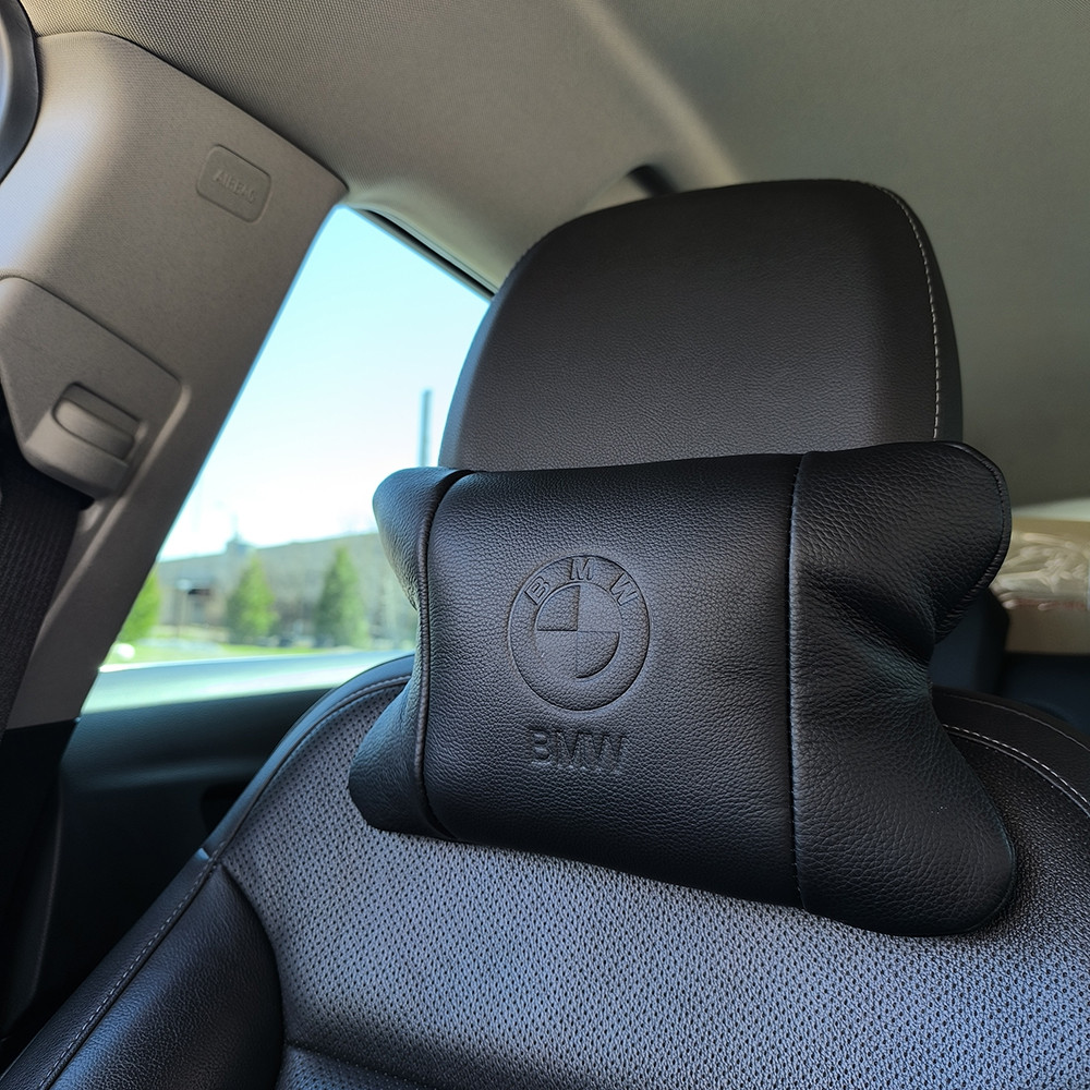Автомобільна подушка для шиї з лого BMW, Практична автомобільна подушка на підголівник UG-61 Львів - фото 14