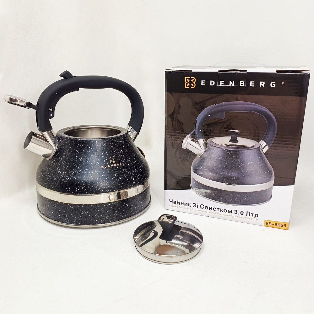 Нержавіючі чайники зі свистком Edenberg EB-8856 3л, Чайник металевий зі свистком, Чайник на кухню 3 л TQ-52 Львів - фото 4