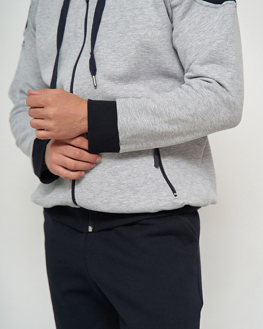 Мужской теплый костюм на молнии со штанами - Байка с начёсом Tom John 93399 XXL Киев - изображение 6