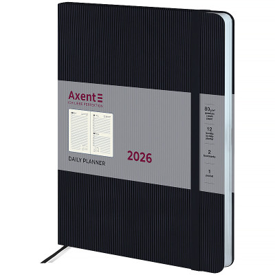 Тижневик Axent датований 2026 Grand Lines, 195х255, чорний (8831-26-01-A) Вінниця - фото 1