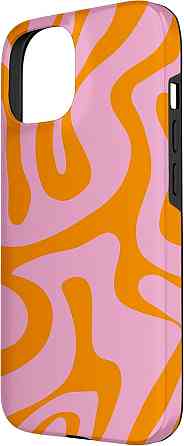 Чохол для iPhone 15 рожева та оранжева рідка абстрактна візерунок захисний Київ
