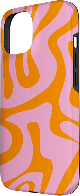 Чохол для iPhone 15 рожева та оранжева рідка абстрактна візерунок захисний Київ - фото 2