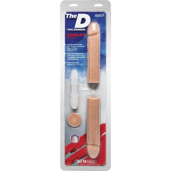 Фалоімітатор подвійний Doc Johnson The D - Double D - 16 Inch - ULTRASKYN, діаметр 4,4 см, Vack-U-Lo Львов