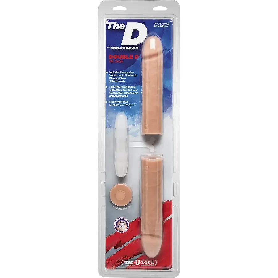 Фалоімітатор подвійний Doc Johnson The D - Double D - 16 Inch - ULTRASKYN, діаметр 4,4 см, Vack-U-Lo Львов - изображение 5