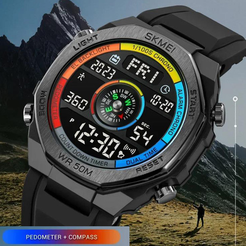 Часы наручные SKMEI 2209CKBK, COLORFUL/BLACK, Compass, Pedometer, 10351 Днепр - изображение 9