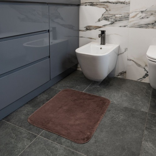 Килимок для підлоги з еко-хутра ТМ Dariana Moonbeam 50*60 см горіховий Житомир - фото 6