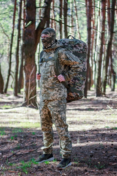 Тактическая сумка-баул пиксель 110 л Водонепроницаемая тактическая прочная сумка для ВСУ WASA Львов - изображение 2