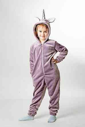 Детская пижама-кигуруми детский и подростковый,Единорог лиловый пижама -  комбинезон домашний на молнии топ 152 Киев