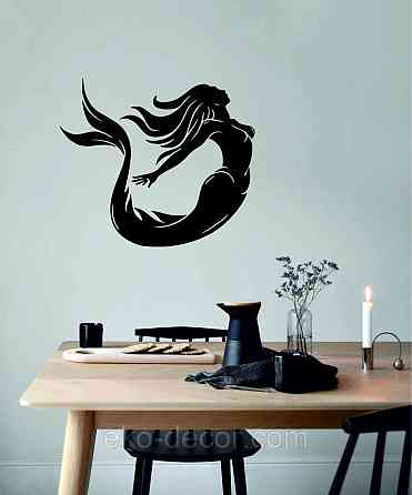 Декоративное настенное 3D Панно «Русалочка» Декор на стену с объемом 90*78 см, Черный Киев