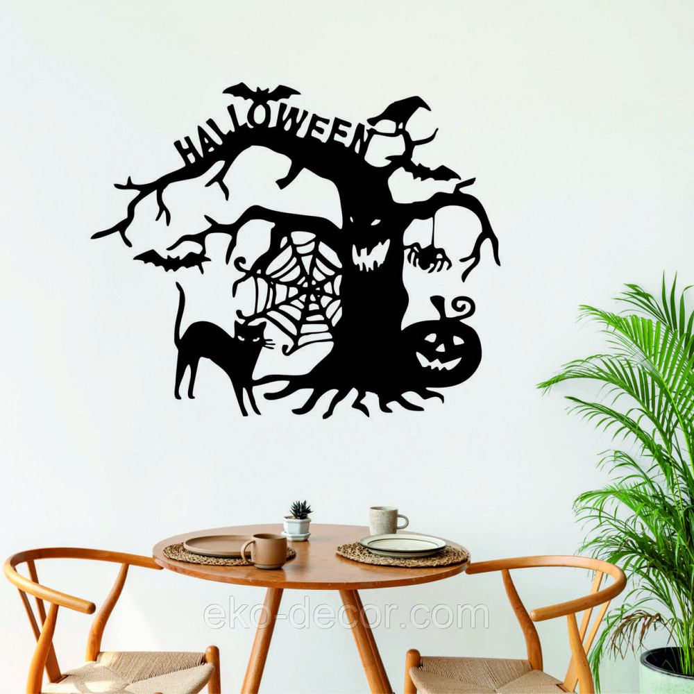 Декоративное настенное Панно «Хэллоуин», Декор на стену 90*73 см, Черный Киев - изображение 1