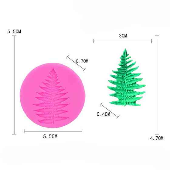 Форма силиконовая Папоротник 55 мм розовый Киев