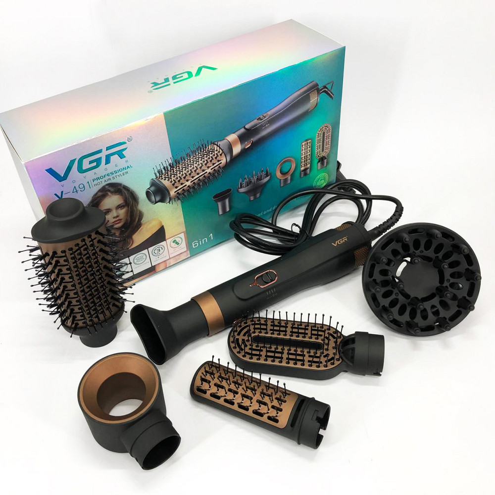 Фен для сушіння волосся з насадкою VGR V-491, Фен стайлер, Фен-браш для укладання DW-72 Івано-Франківськ - фото 8