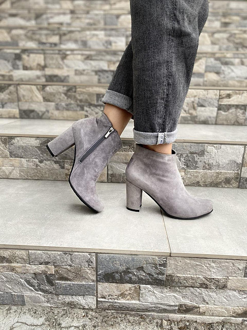 Nivelle Черевики жіночі NIVELLE сірі замша натуральна каблук 9см висота 10см (6093/8010-33) Коломыя - изображение 7