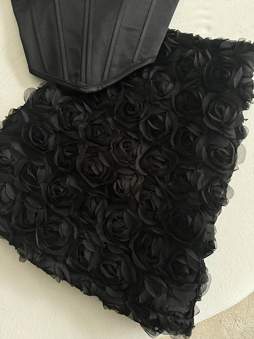 Женский романтичный корсетный комплект с 3D-цветами Черный, M Одесса - изображение 7