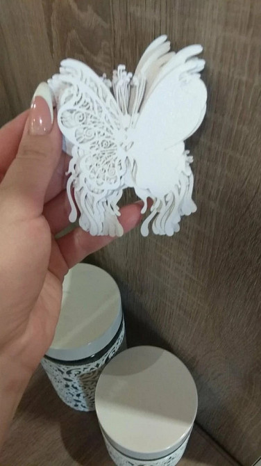 Банкетные карточки Бабочки 10 штук 8 на 7 см белый Киев - изображение 3