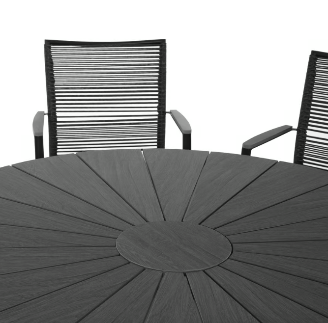 Комплект садових меблів Di Volio Arona 6+1 чорний/сірий Київ - фото 9