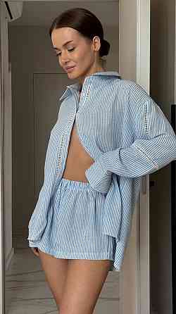 Жіночий домашній комплект трійка Блакитний S Харків