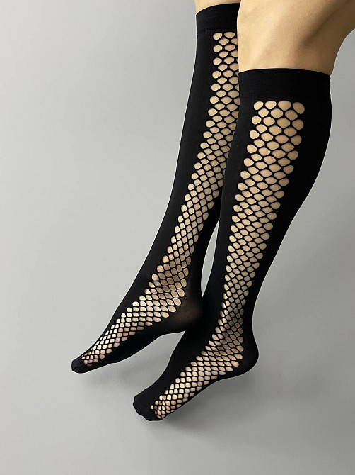 Гольф ексклюзивний Illisa 60 den мікрофібра сіточка — розмір 23-25, 2 пари чорний. Чернівці - фото 2