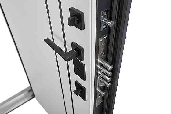 Двери входные, квартирные ABWEHR. Модель 550/551 LORENA Цвет Антрацит Серый / Белый супермат Киев